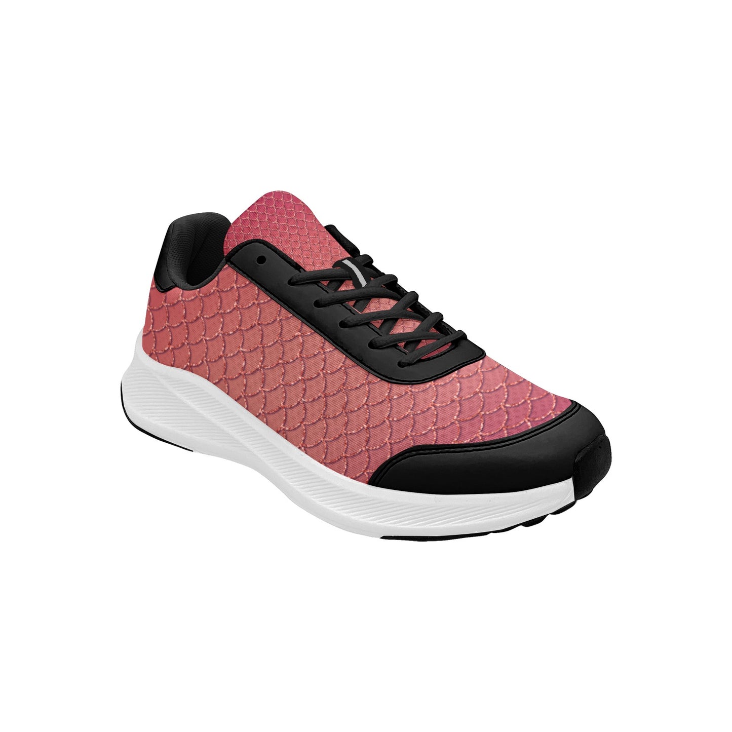 Magenta Gold Scallops Print Women's Mudguard Running Shoes Athletic
