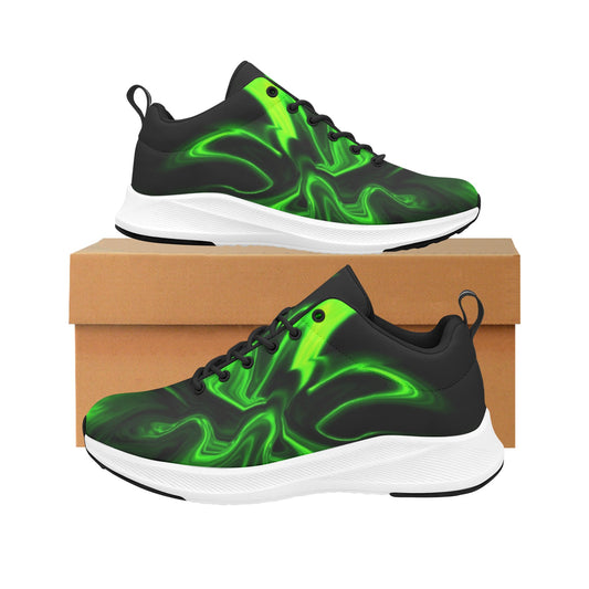 Green Flickering Flames Women's Running Shoes Athletic Footwear Sports