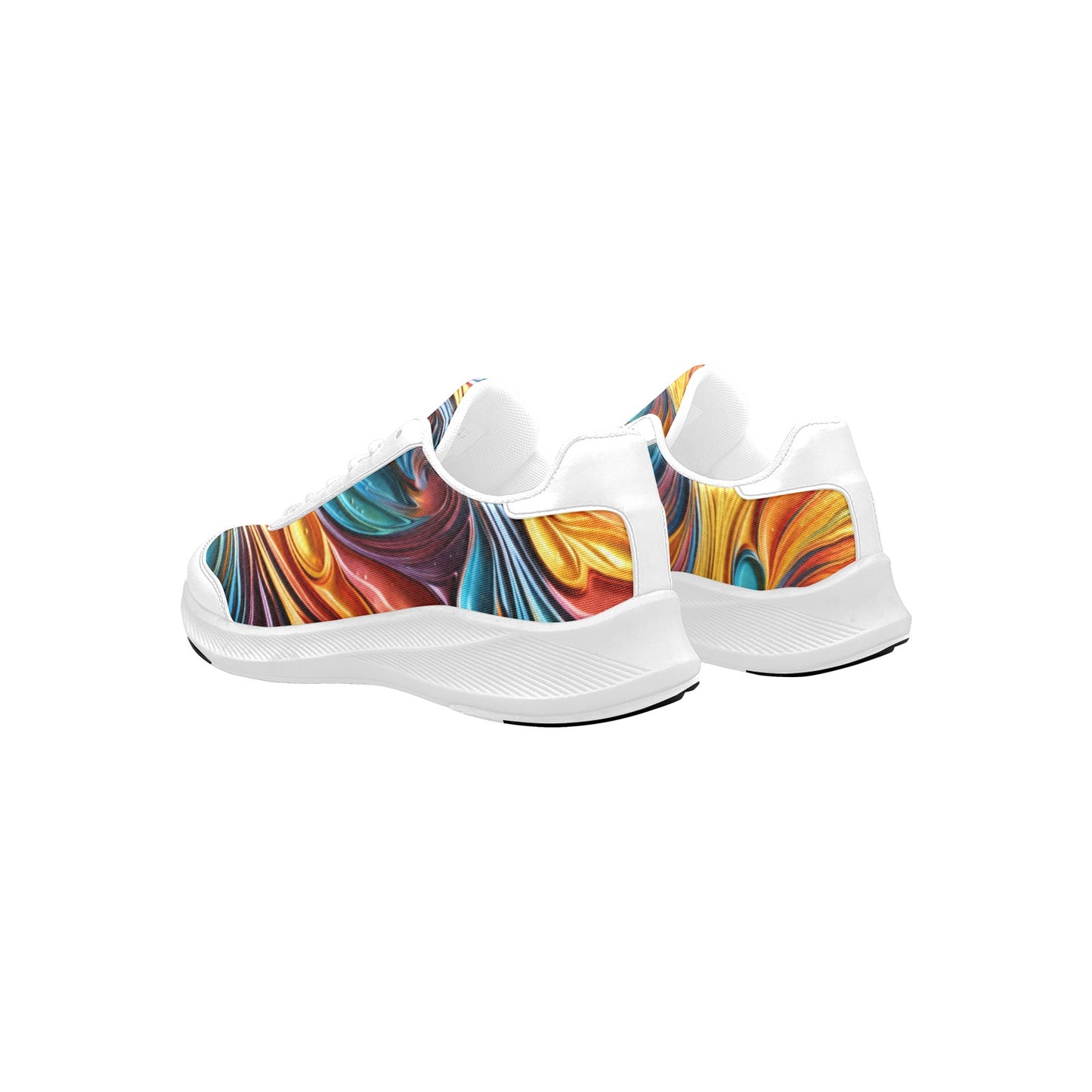 Colorful Metallic Paint Patterns Women's Mudguard Running Shoes
