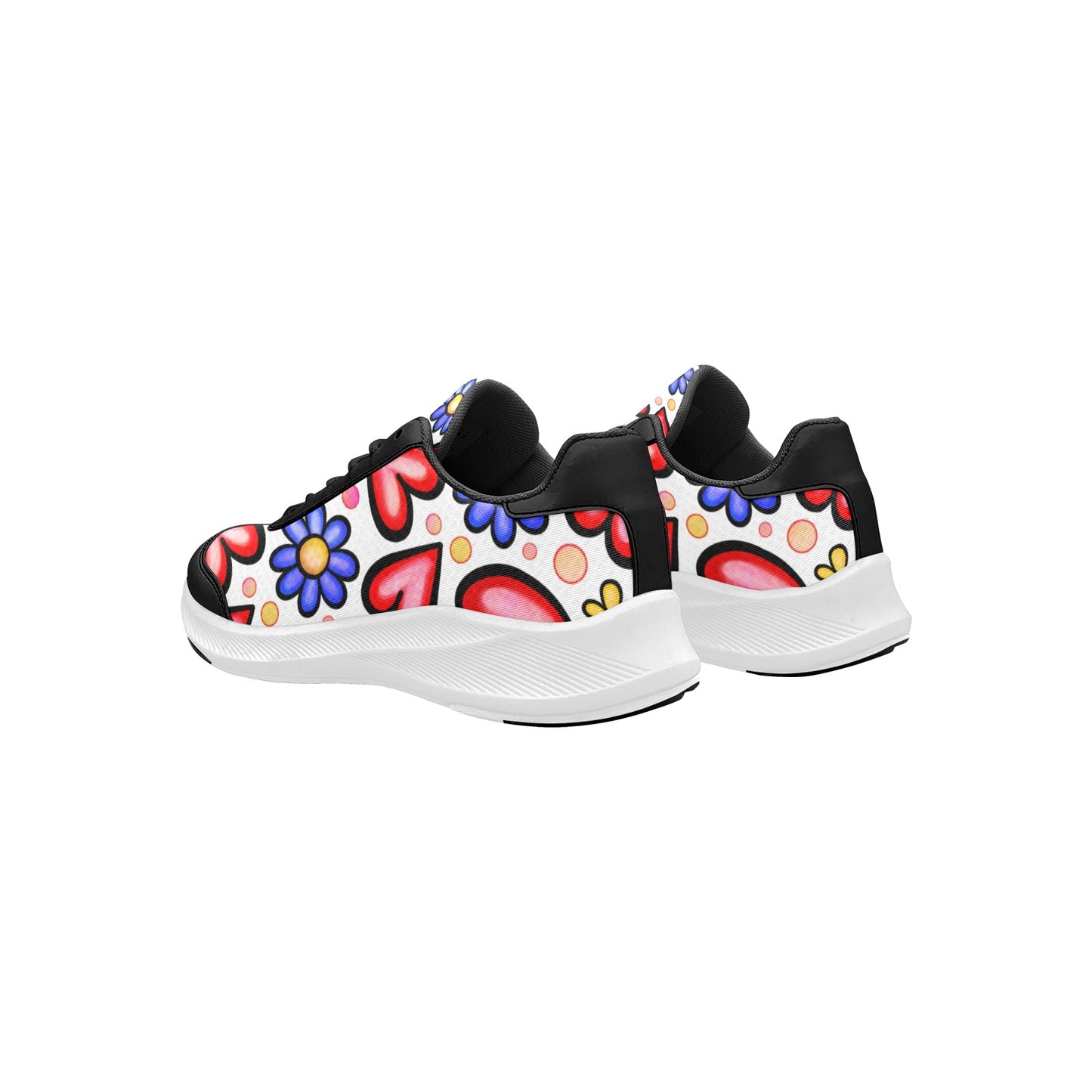 Hearts Flowers Women's Mudguard Running Shoes Athletic Footwear