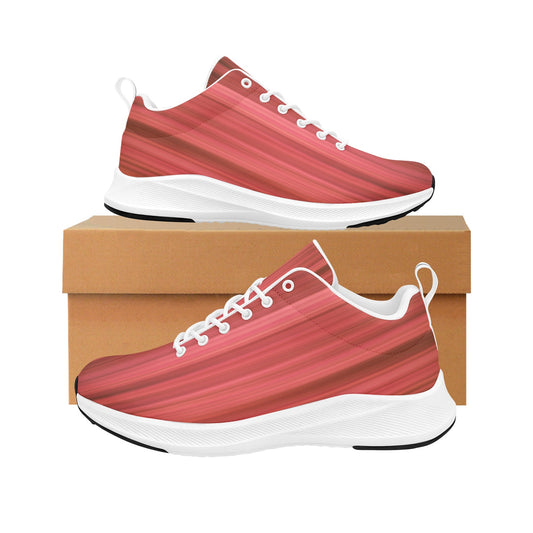Women's Red Amber Striped Running Shoes Athletic Sneakers Footwear