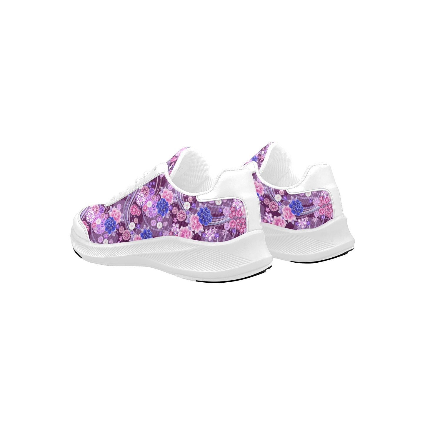 Pink Lavender Floral Women's Mudguard Running Shoes Athletic Footwear