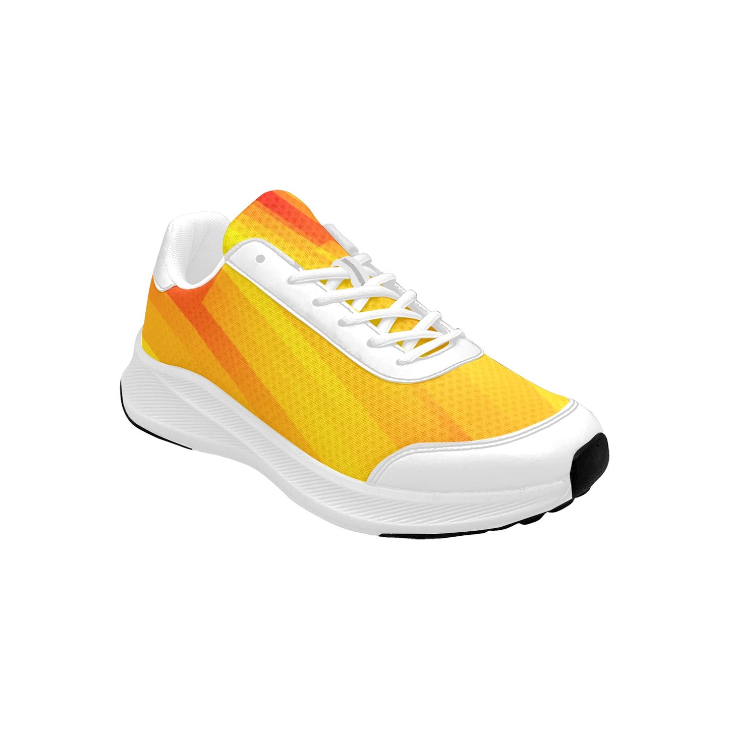 Women's Mudguard Running Shoes Red Yellow Striped Athletic Footwear