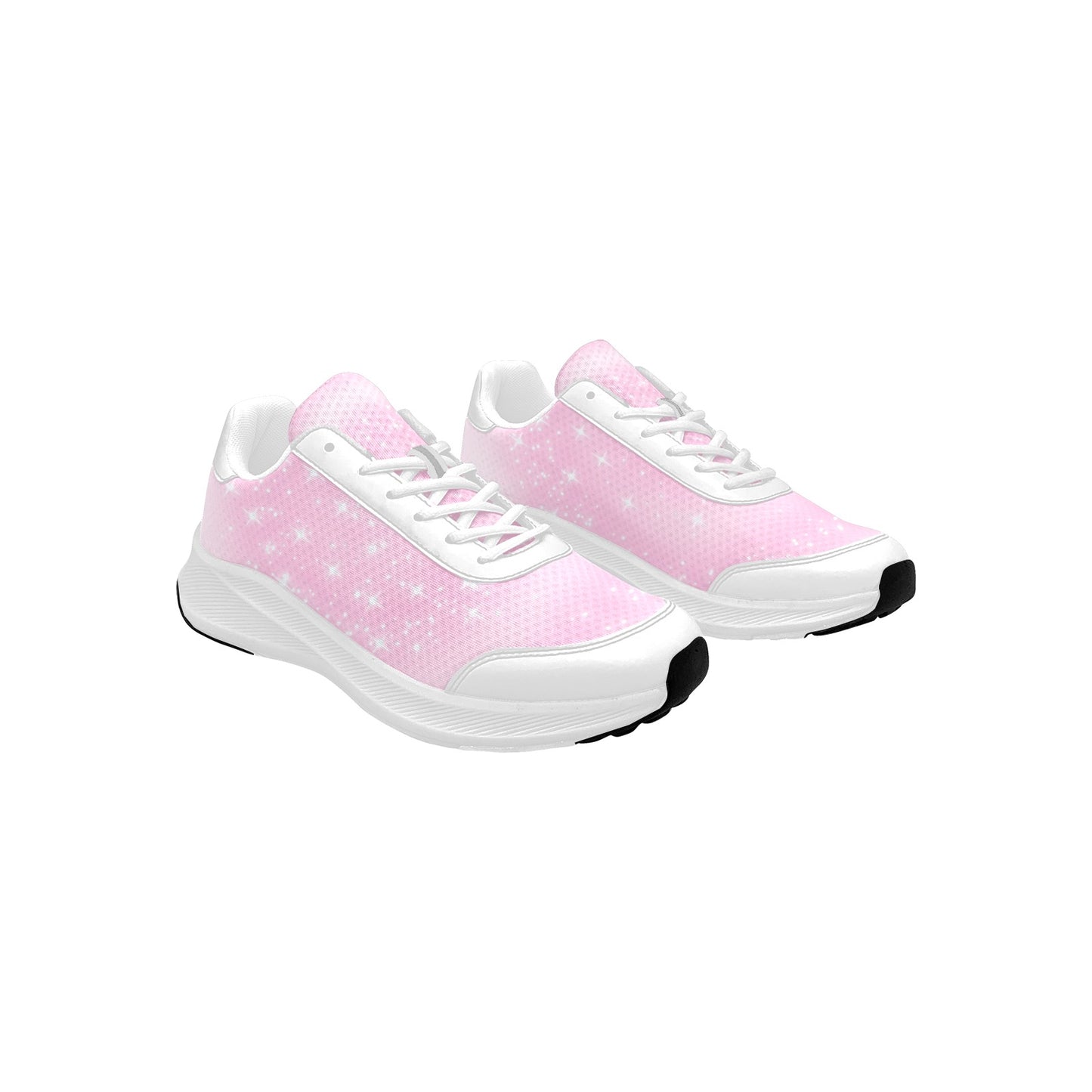 Women's White Swirling Stars Mudguard Running Shoes Athletic Sport