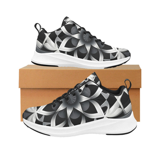 Fractal Snowball Flower Womens Running Shoes Athletic Footwear