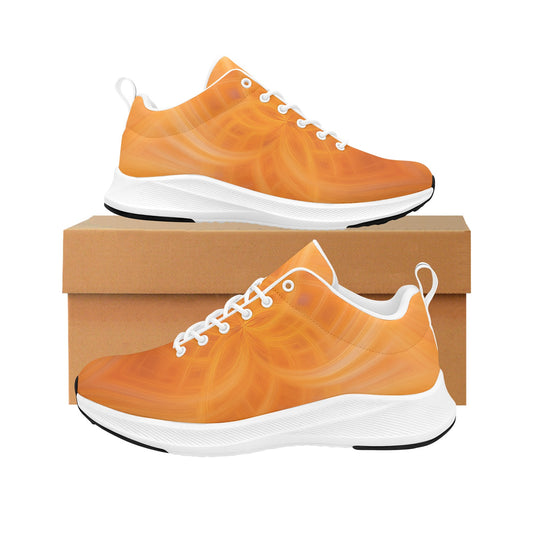 Women's Abstract Dark Orange Flower Running Shoes Athletic Footwear
