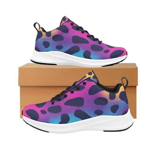Rainbow Colored Leopard Print Women's Running Shoes Athletic Footwear