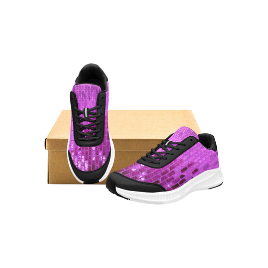 Hot Pink Bricks Print Women's Mudguard Running Shoes Athletic Wear