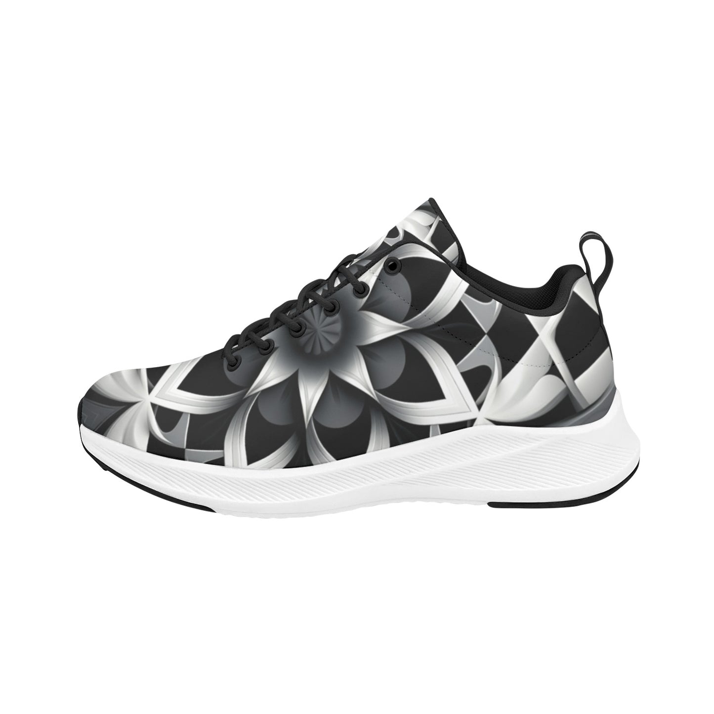 Fractal Snowball Flower Womens Running Shoes Athletic Footwear
