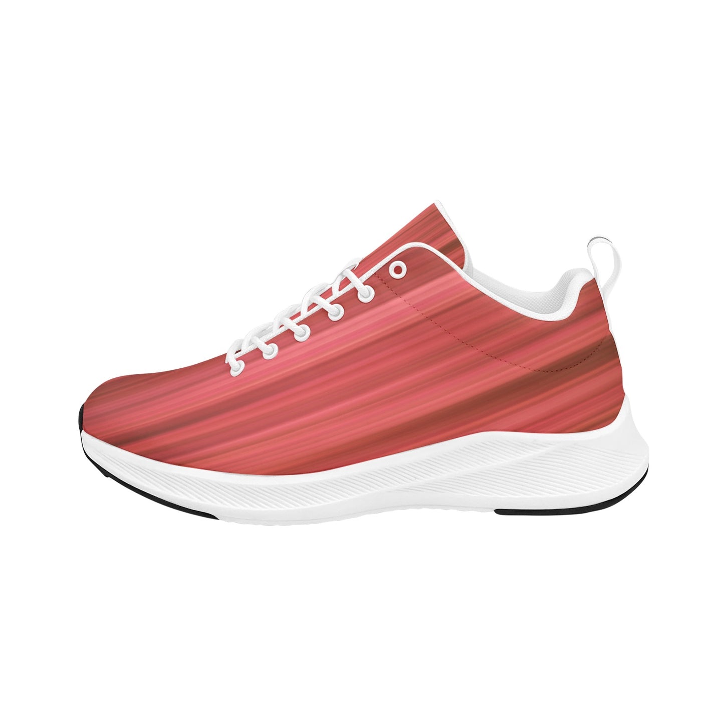 Women's Red Amber Striped Running Shoes Athletic Sneakers Footwear