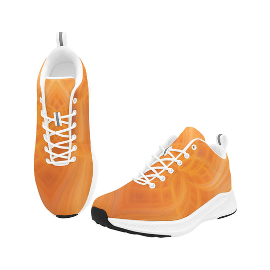 Women's Abstract Dark Orange Flower Running Shoes Athletic Footwear