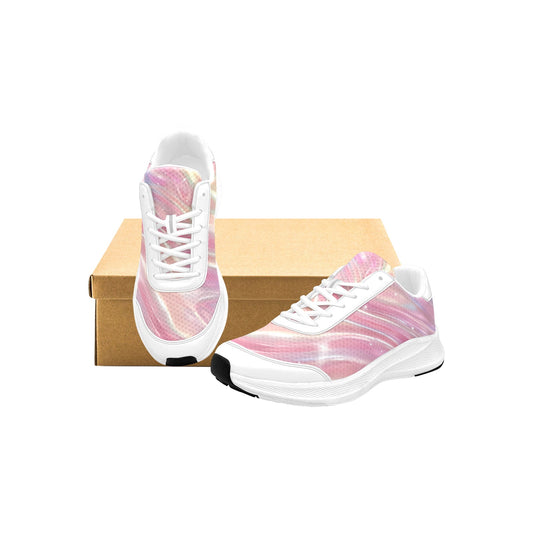 Women's Mudguard Running Shoes Holographic Rose Gold Waves Athletic