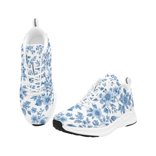 Women's Light Blue Floral Designed Running Shoes Athletic Footwear