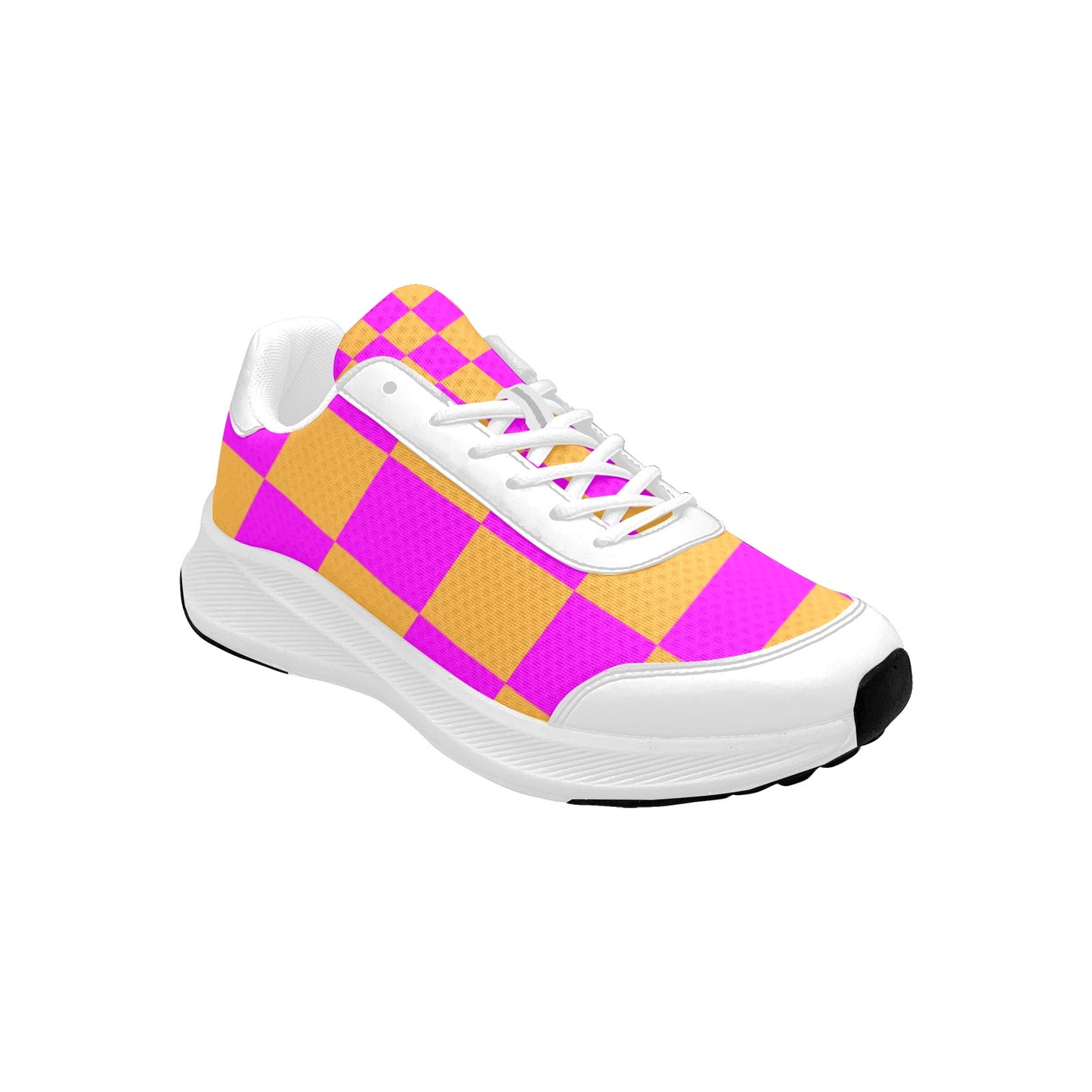 Women's Dark Yellow Pink Mudguard Running Shoes Athletic Footwear