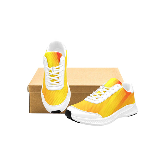 Women's Mudguard Running Shoes Red Yellow Striped Athletic Footwear