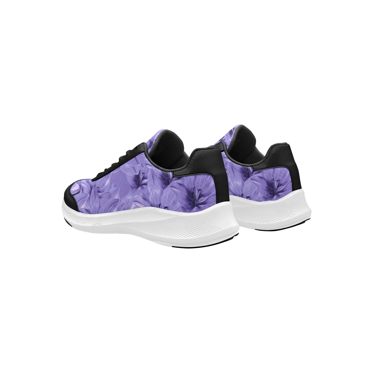 Women's Purple Violet Flowers Mudguard Running Shoes Athletic Sport