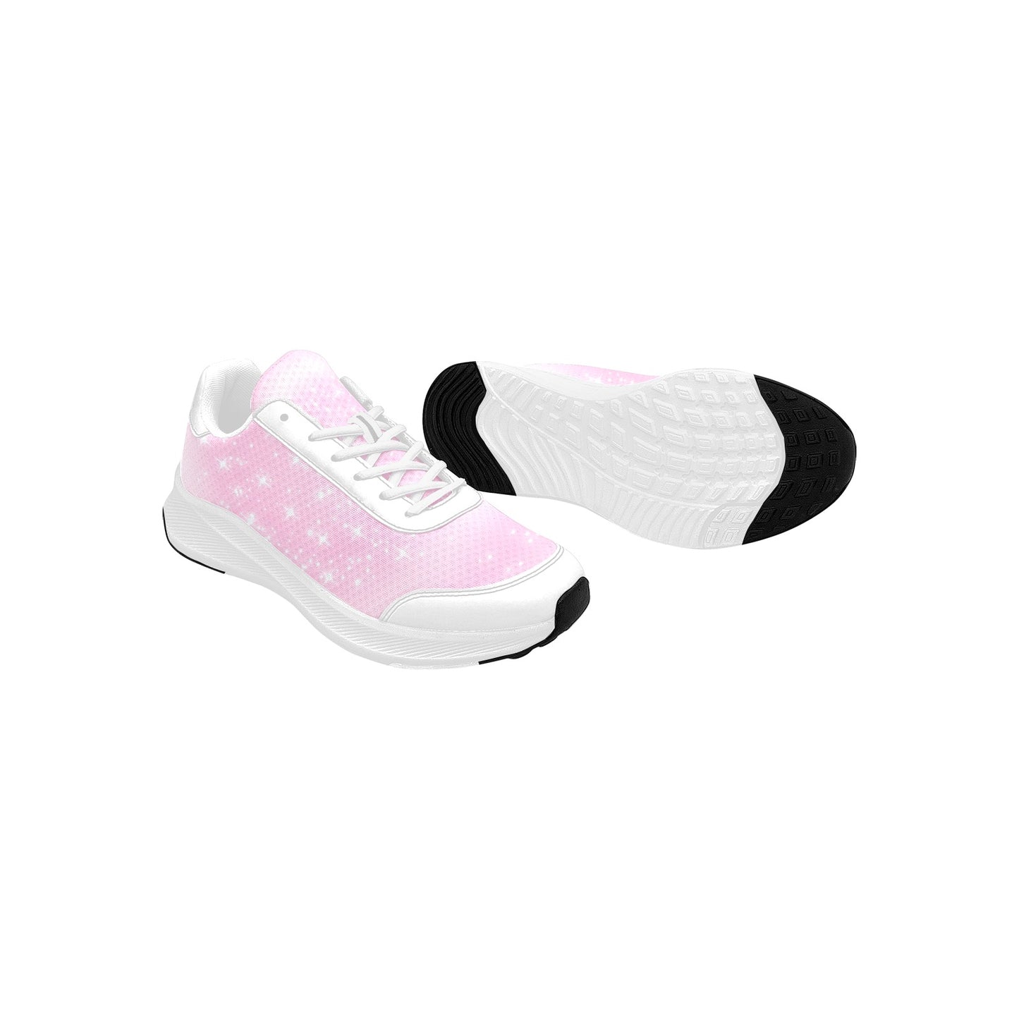 Women's White Swirling Stars Mudguard Running Shoes Athletic Sport