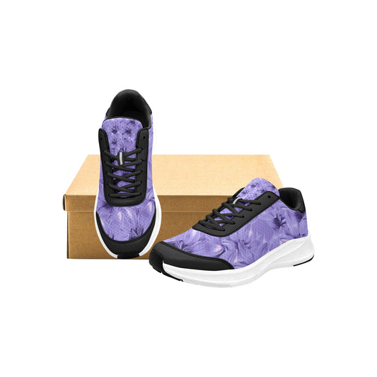 Women's Purple Violet Flowers Mudguard Running Shoes Athletic Sport